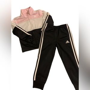 4t Adidas Pink and Black Track suit
